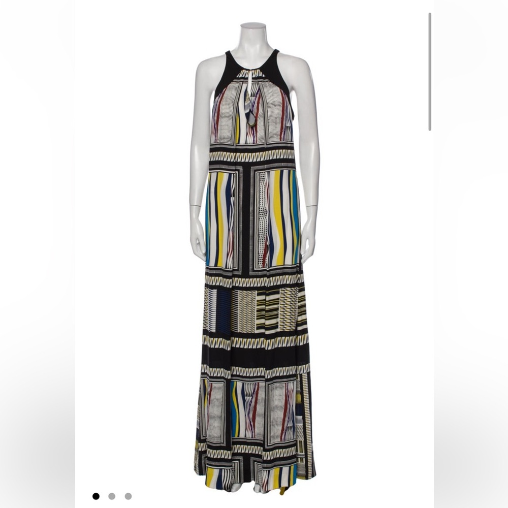 Diane Von Furstenberg Yellow and Blue Maxi Dress Resort Wear